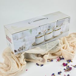 Lenardi 164-012 Набор из 3 банок 350мл с ложками на подставке в под.уп.(х9) Фарфор