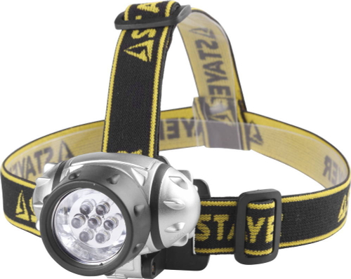 Фонарь STAYER ″STANDARD″ TOPLight налобный светодиодный, 7LED, 3 режима, 3ААА