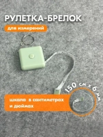 Рулетка брелок - Сантиметровая лента рулетка измерительная 1.5 метра (green)