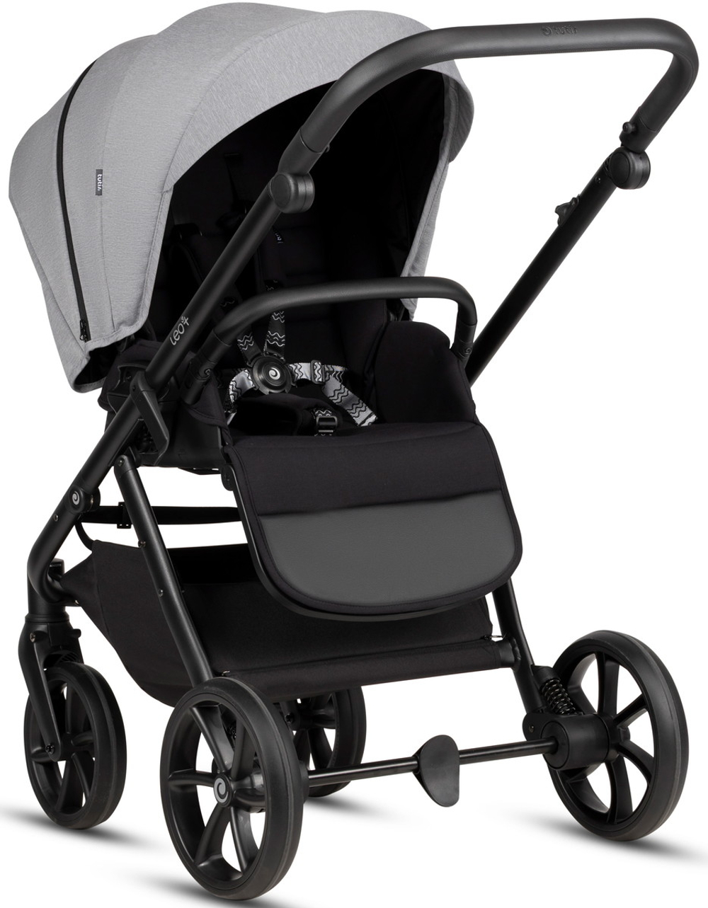 Детская коляска Tutis Leo 3 Plus 4 в 1 с автокреслом Beno Black и базой 1582068 Warm Grey