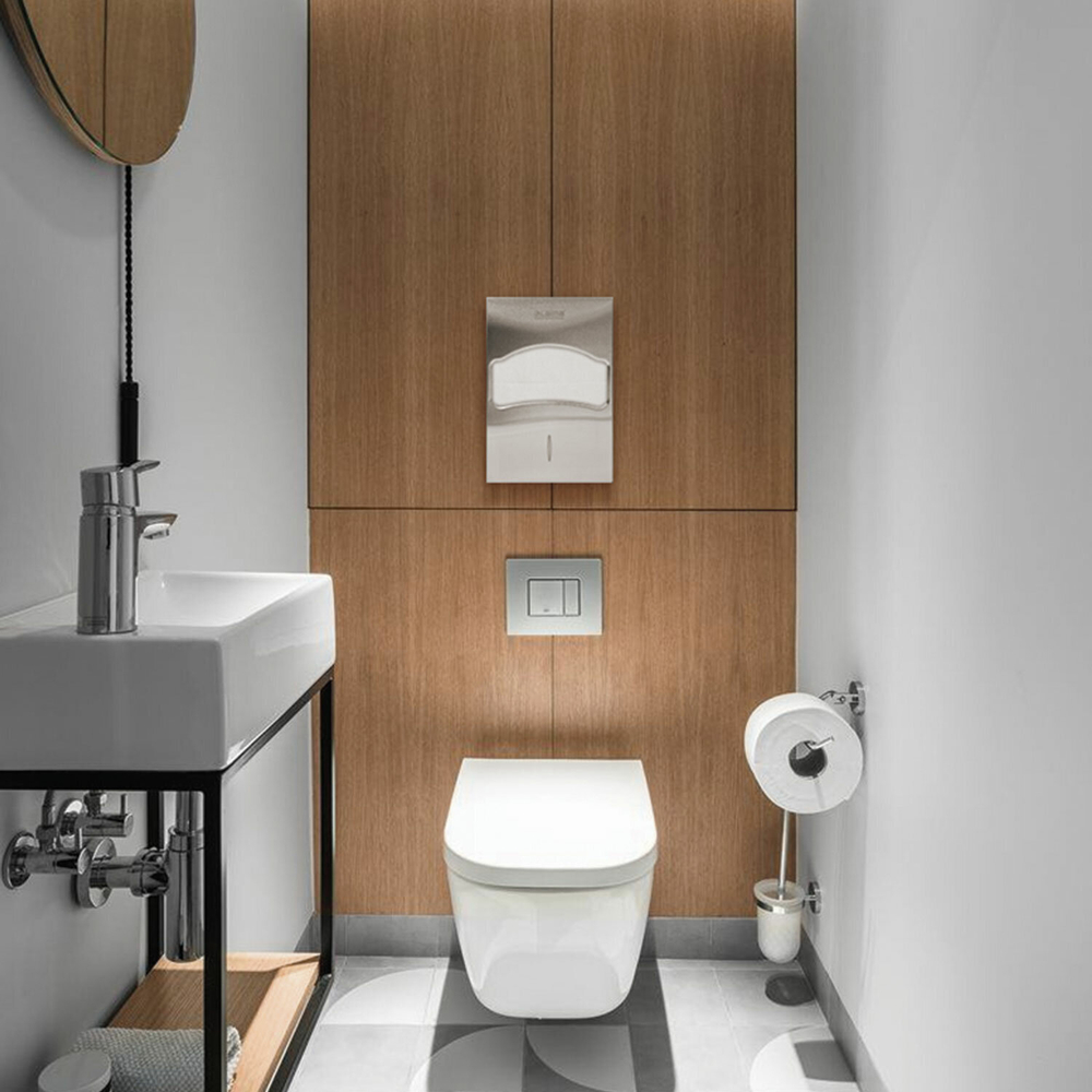 Диспенсер для покрытий на унитаз LAIMA PROFESSIONAL INOX, 1/4 сложения, нержавеющая сталь, матовый.