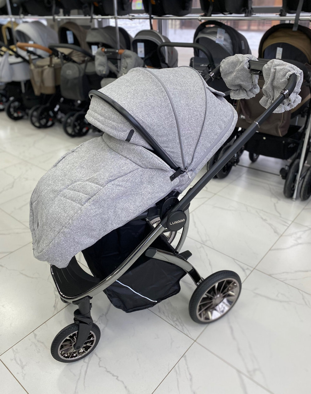 Детская модульное 2в1 770 Серый текстиль серая рама