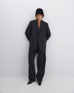 Жакет с хлястиком из шерсти Диор Кутюр темно-серый