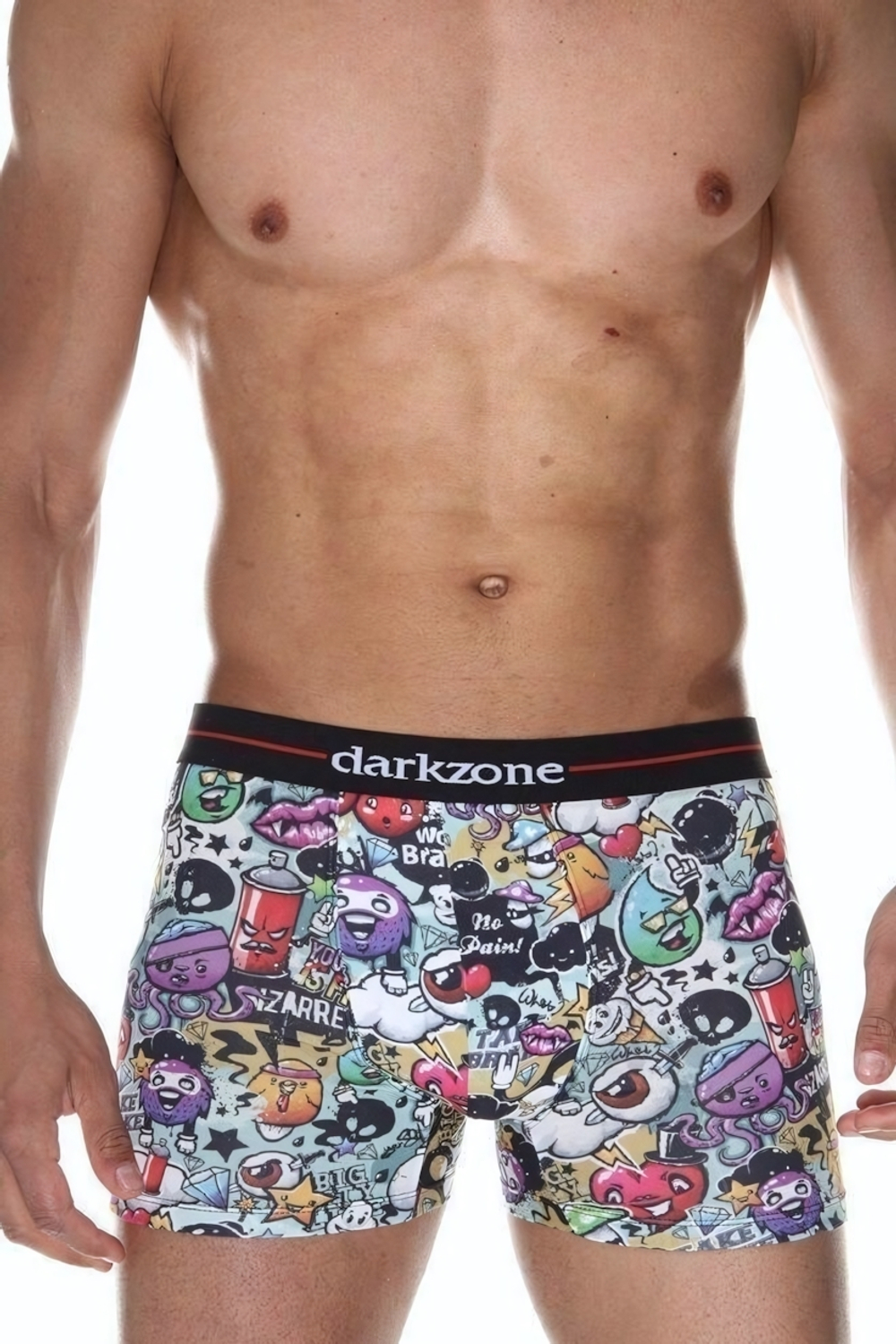 Мужские трусы-боксеры с принтом в виде эмодзи (Размер: M) (Цвет: черный)