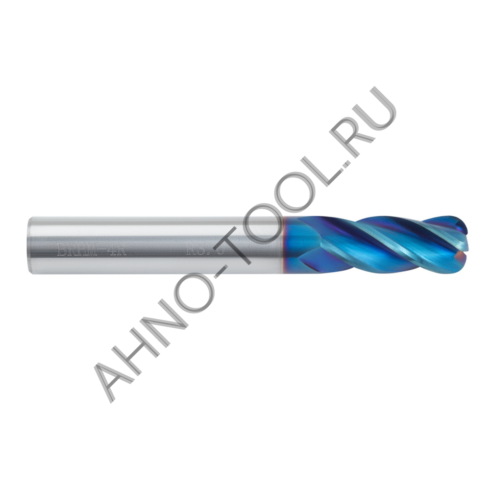 Фреза твердосплавная  12мм (L=75, l=30, хв=12) Z4 35° по закаленной стали, с радиусной фаской BRHM-4