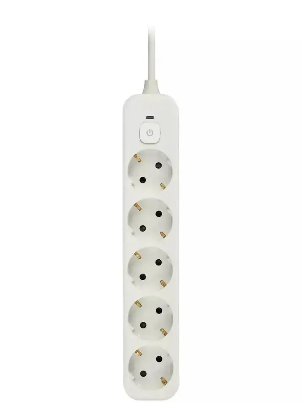 Сетевой фильтр Intro SFE515-W с базовой защитой с заземлением с выключателем 5 розеток 1,5м 10А белый / удлинитель сетевой 1.5м