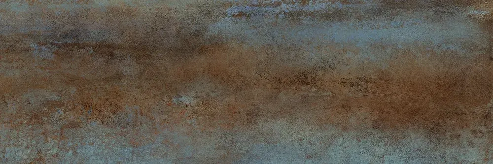 Настенная плитка ALMA Ceramica TWU12OXD40R Oxide 74x24.6 голубая / коричневая глянцевая под металл