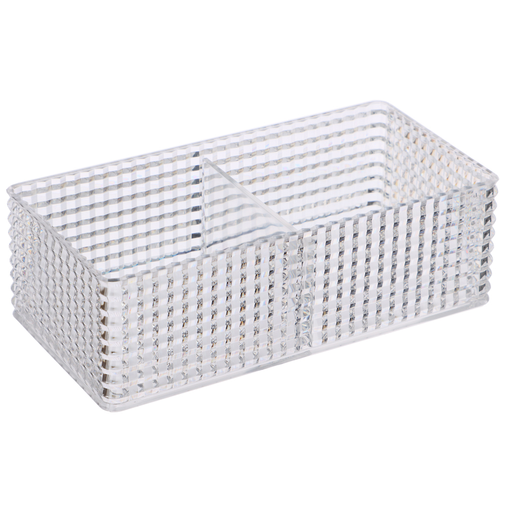 VETTA Органайзер для косметики универсальный CRYSTAL, полистирол, 16,5x8,5x5,3 см, 2 отдела