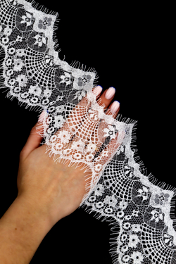 Узкое кружево шантильи белое неэластичное 11 см