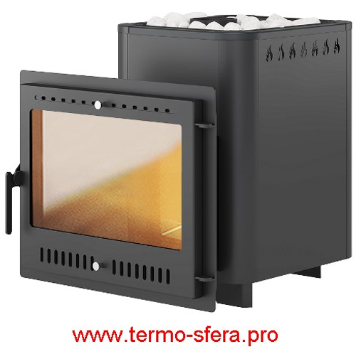 Печь ВЕЗУВИЙ Русичъ Антрацит 16 Панорама "М"
