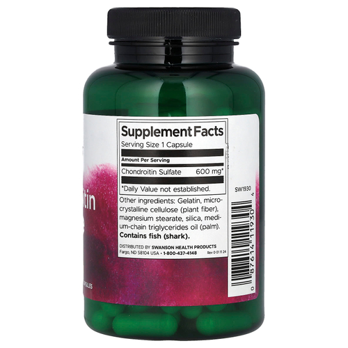Swanson, Хондроитинсульфат, 600 мг, 120 капсул