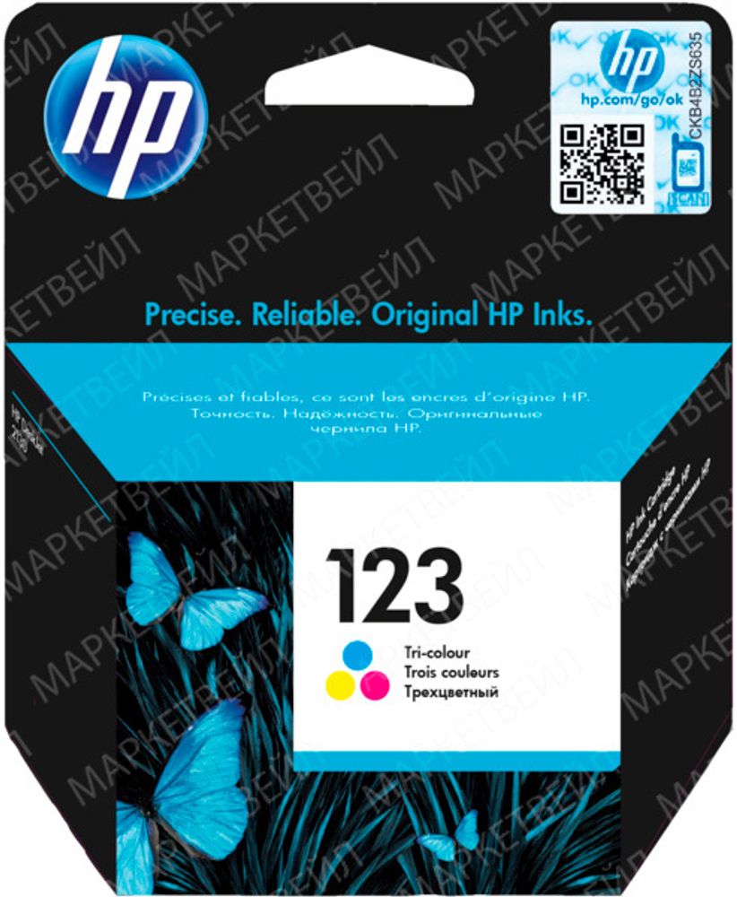Картридж HP F6V16AE (123) цветной (100 стр)