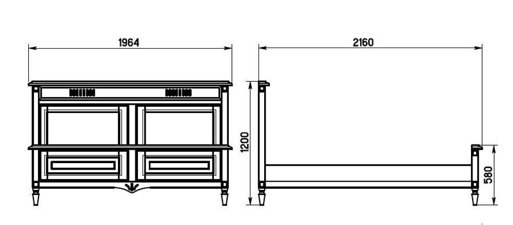 Кровать Джоли 180х200 из массива береза, красный