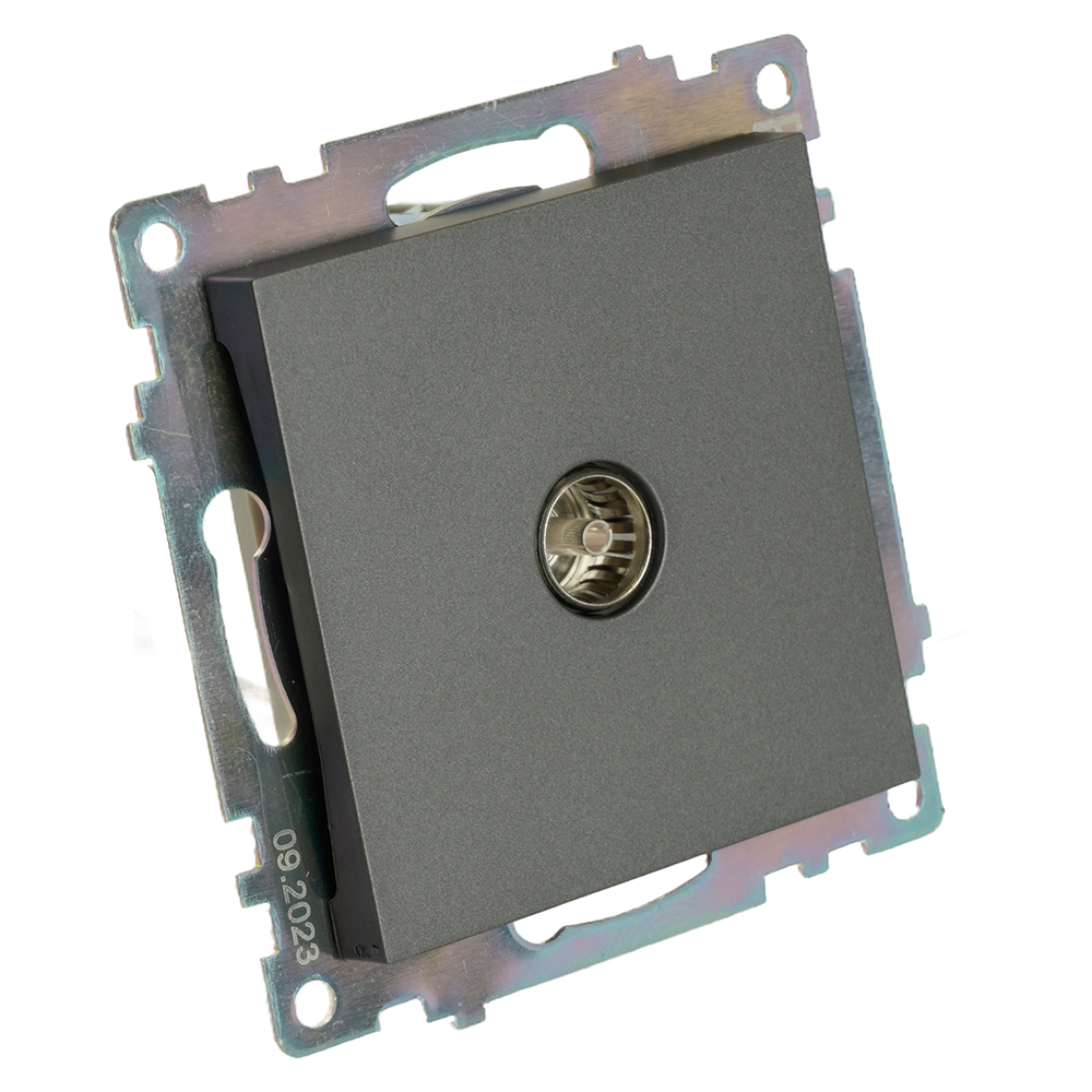 Розетка телевизионная 1-местная (механизм), 75 Ом, 5-862МГц, серия Катрин, графит, GLS00-7108-06 49419