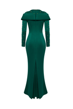 Платье макси из сатина с отделкой из кристаллов