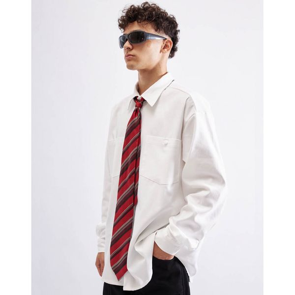 Рубашка из хлопка плотная белая - фото 2