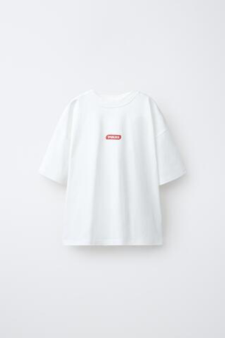 ZARA X PUKAS ФУТБОЛКА С ФОТОПРИНТОМ PUKAS SURF, БЕЛЫЙ