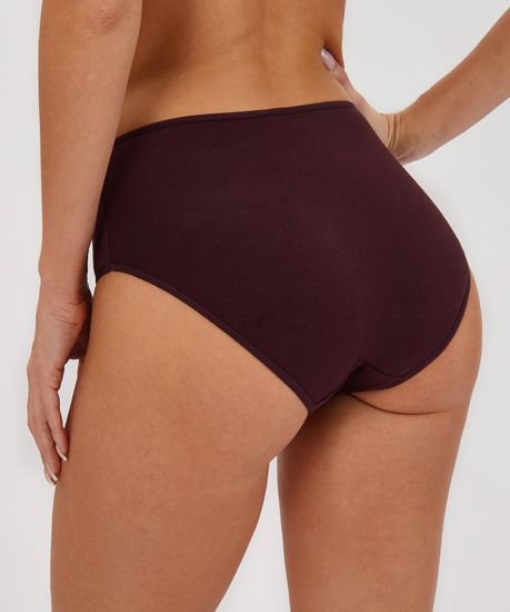 Женские трусы классика (3шт) 3LP-193, бургунди + пудровый + бежевый