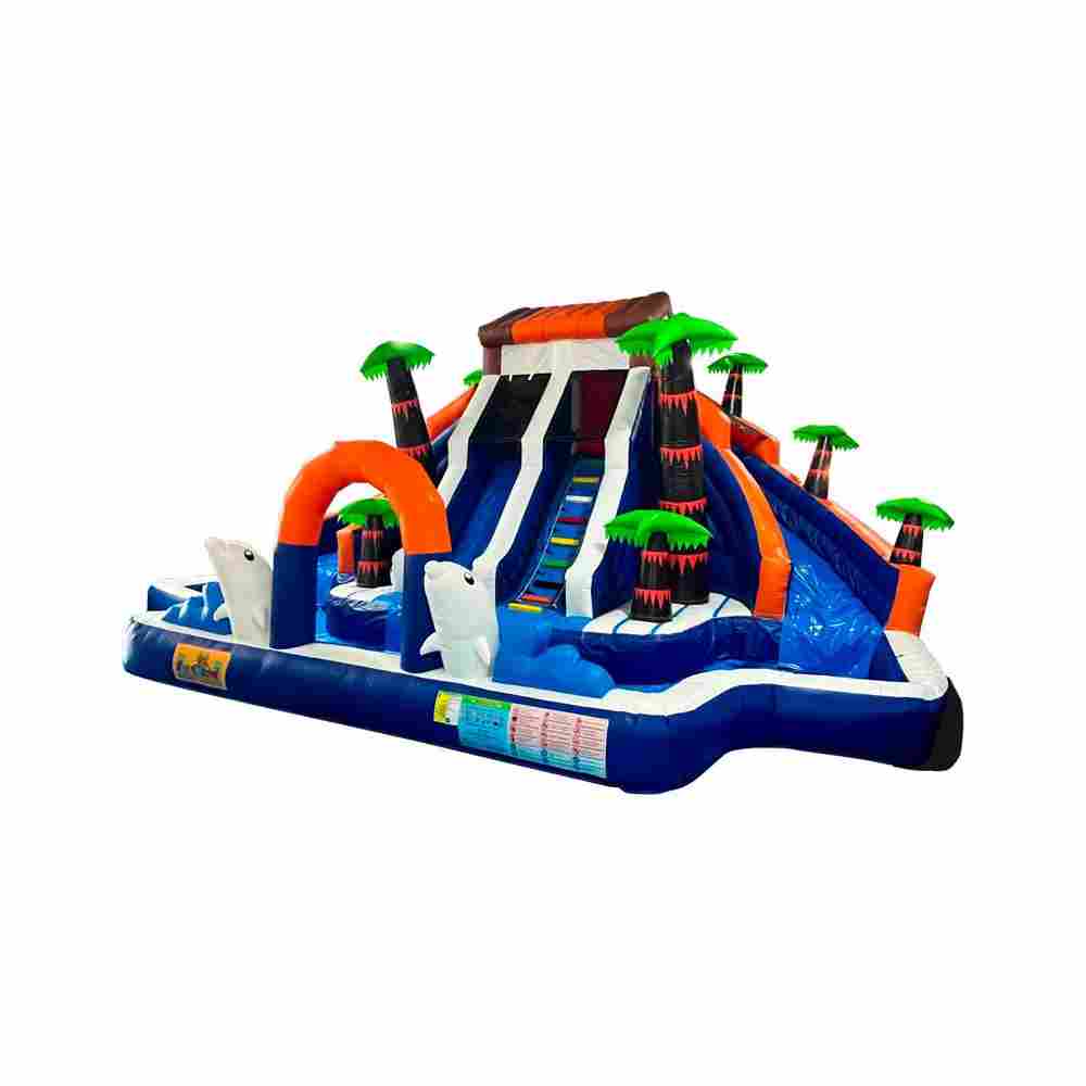 Коммерческий надувной водный батут с бассейном «Домик у моря» 10*7*5 м