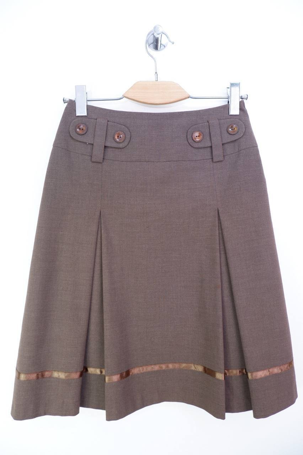 Юбка интересного дизайна в трендовом коричневом цвете 44-46 размер