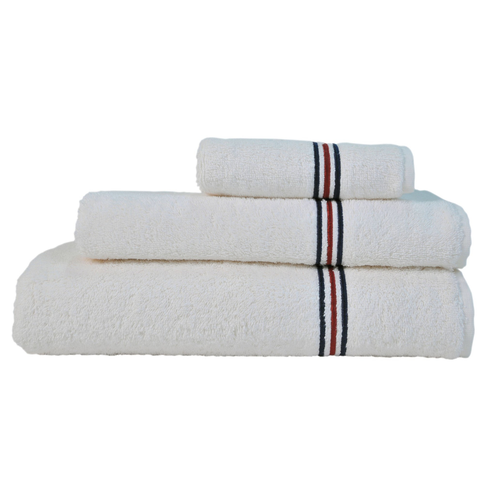 Полотенце 70х140 L'appartement Toscana с синими и красными полосками слоновой кости