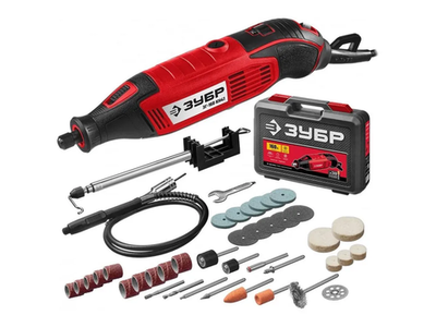 Гравер электрический ЗУБР 160 Вт, d 3.2 мм, 41 предмет, кейс (ЗГ-160 КН41)