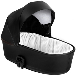 Детская коляска Roan Esso 2025 Кожа 2 в 1 ESSK/210/1 Black /Black/руч.Тем.коричневый