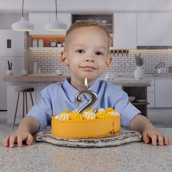 Свечи-цифры Серебряные, 8 см.