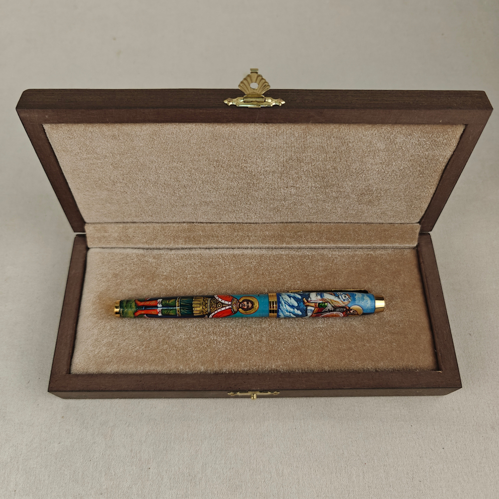 Ручка с ручной росписью Палех "Александр Невский"