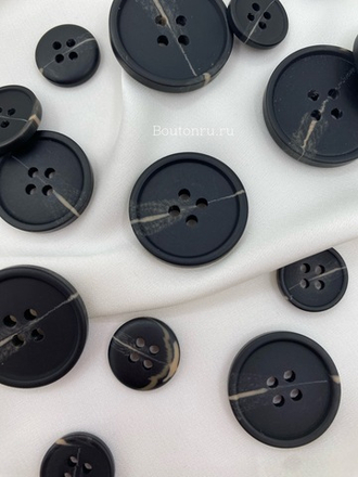 Пуговицы Черные На Прокол с прожилками