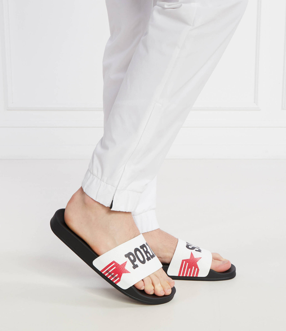 Кожаные шлепанцы Dsquared2 - белый(FFM0026 25102624)