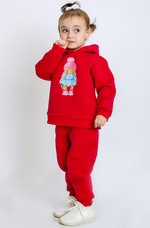 Костюм для девочек (джемпер+брюки) КМ-838/3 "Пупсан-3" р.92 малиновый (Ивашка)