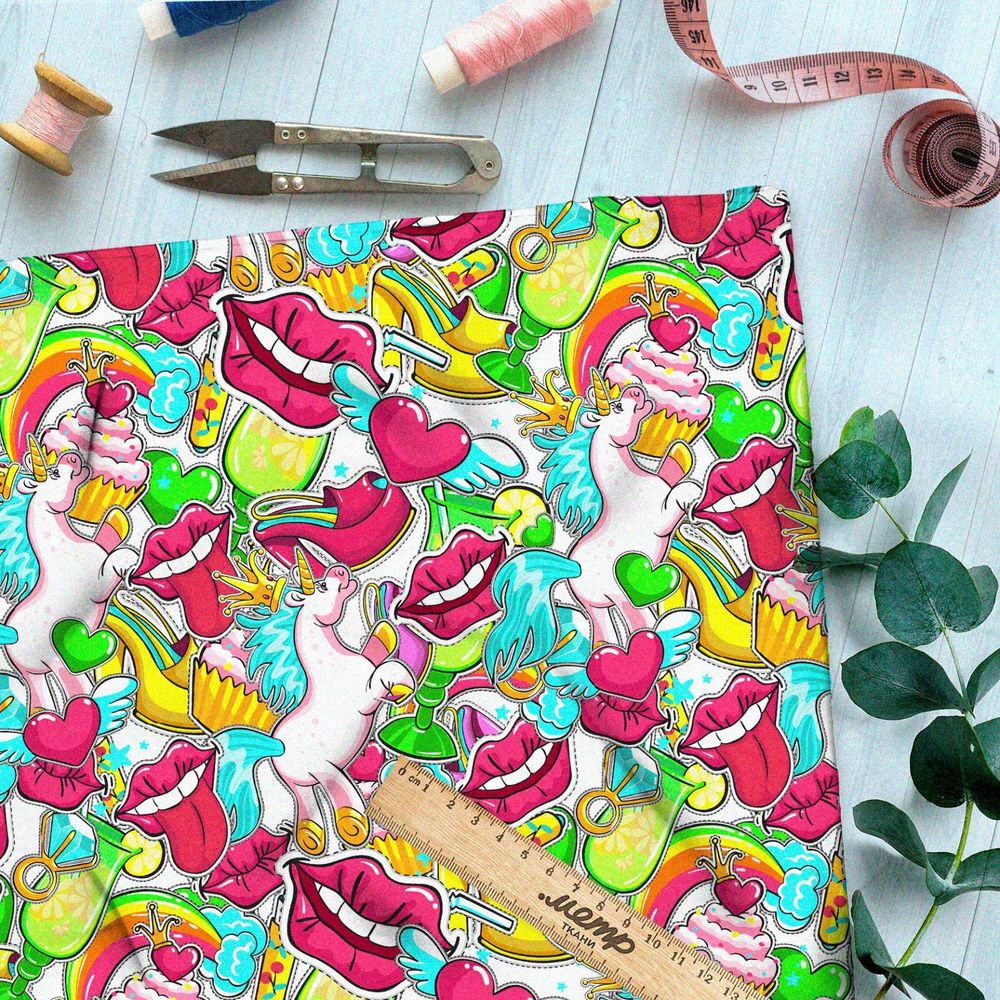 Ткань мембрана яркие стикеры