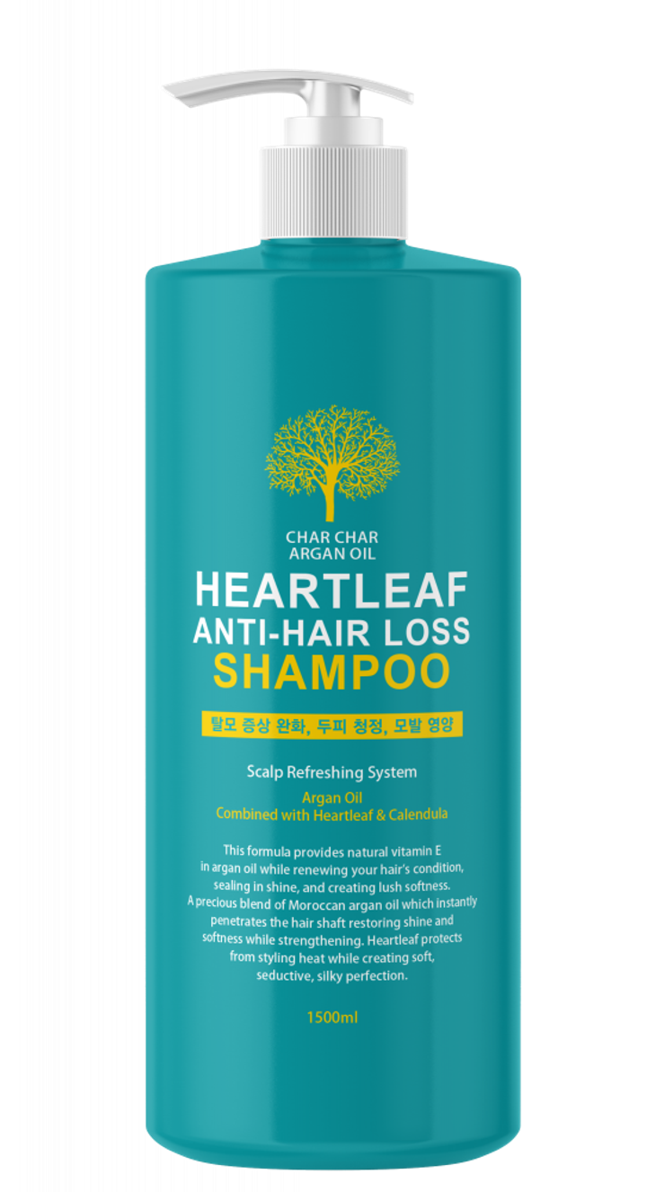 Шампунь для волос Char Char Argan Oil Heartleaf Anti-Hair Loss Shampoo Против выпадения 1500 мл