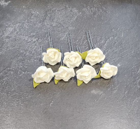 Набор шпилек "Розы большие" латекс, 3 шт, бирюза