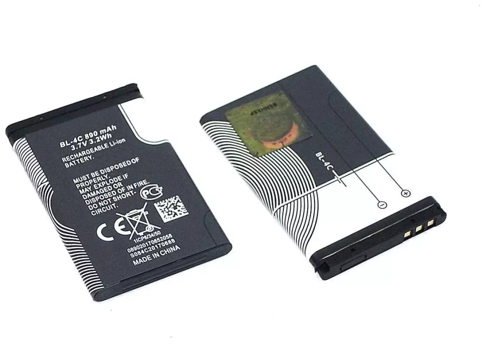 Аккумулятор плоский BL-4C 890 mAh