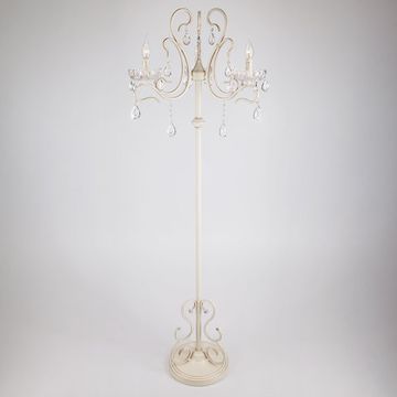 Торшер хрустальный 12205/3F белый с золотом Strotskis Etna Eurosvet