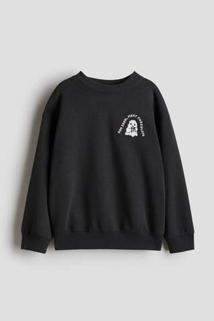 H&M Толстовка с принтом, темно-серый
