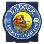 Badger, Органическая ароматическая мазь с эвкалиптом и мятой, .75 унций (21 г)