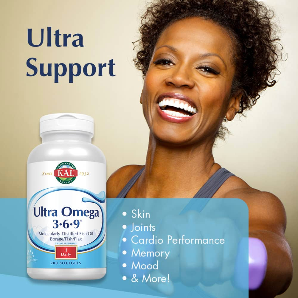 KAL, Ultra Omega 3-6-9, 200 мягких таблеток