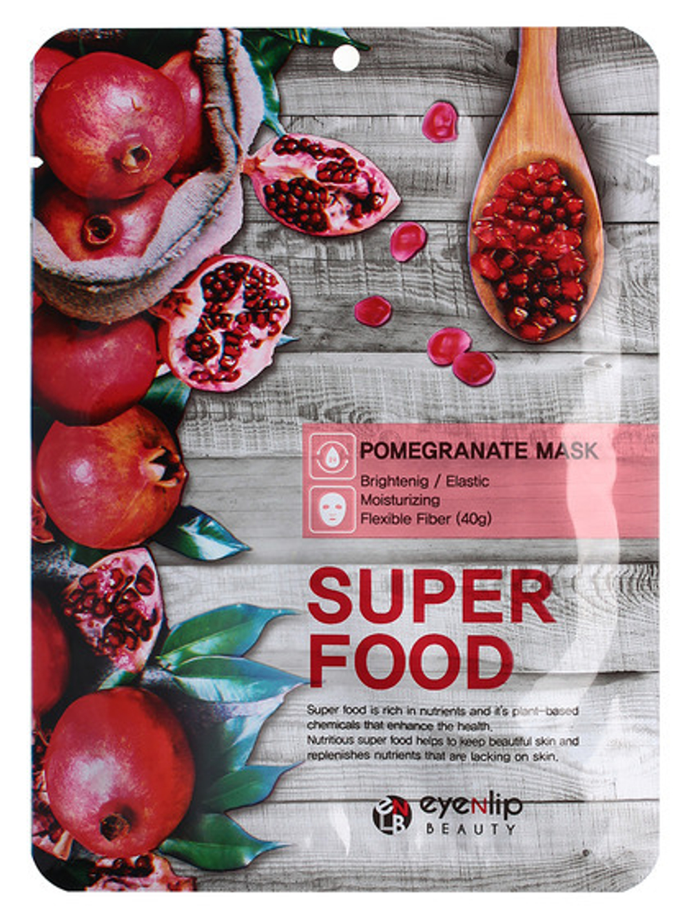 [Eyenlip] Super food pomegranate mask - Маска для лица тканевая с экстрактом граната, 23 мл