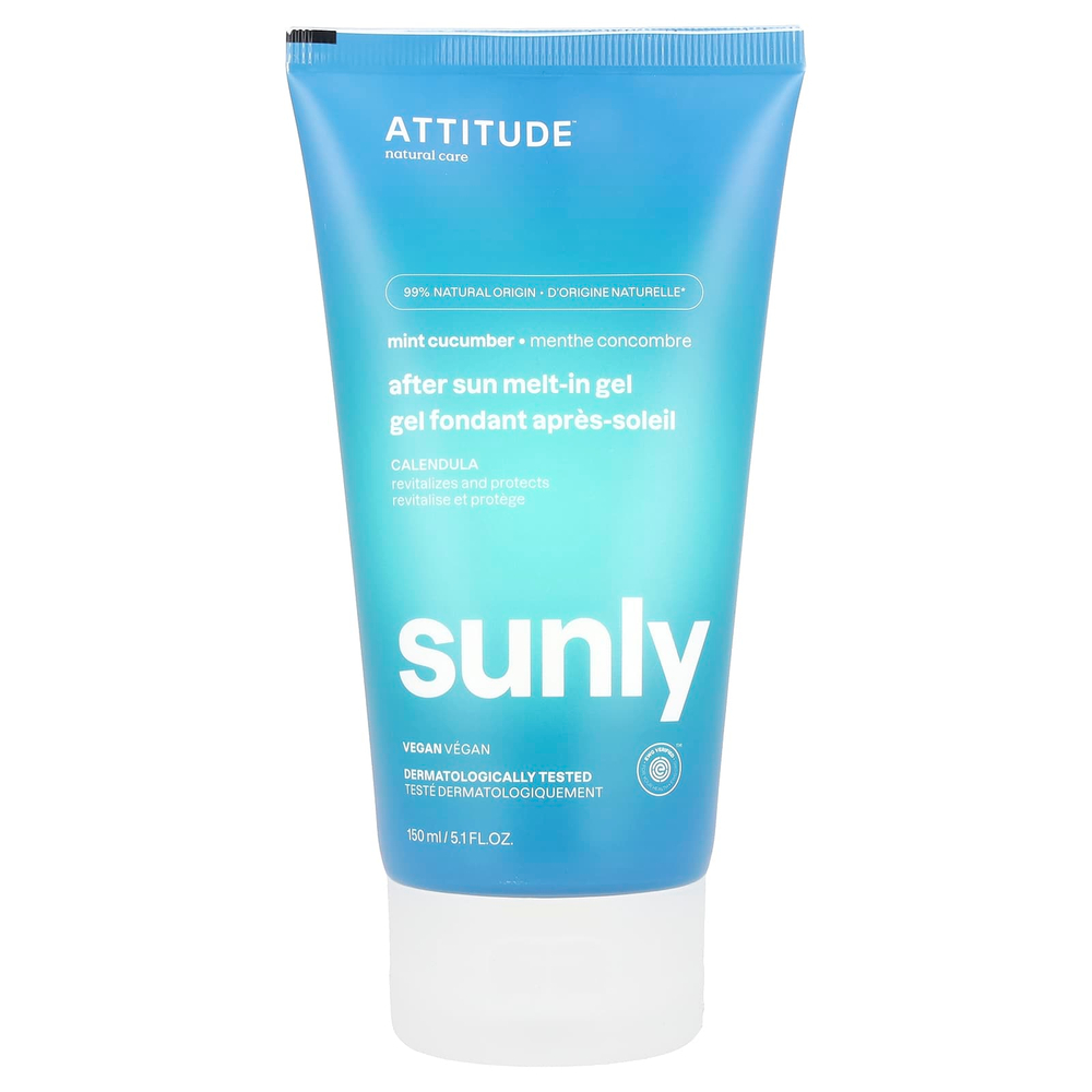 ATTITUDE, Sunly, тающий гель после загара, с мятой и огурцом, 150 мл (5,1 жидк. унц.)