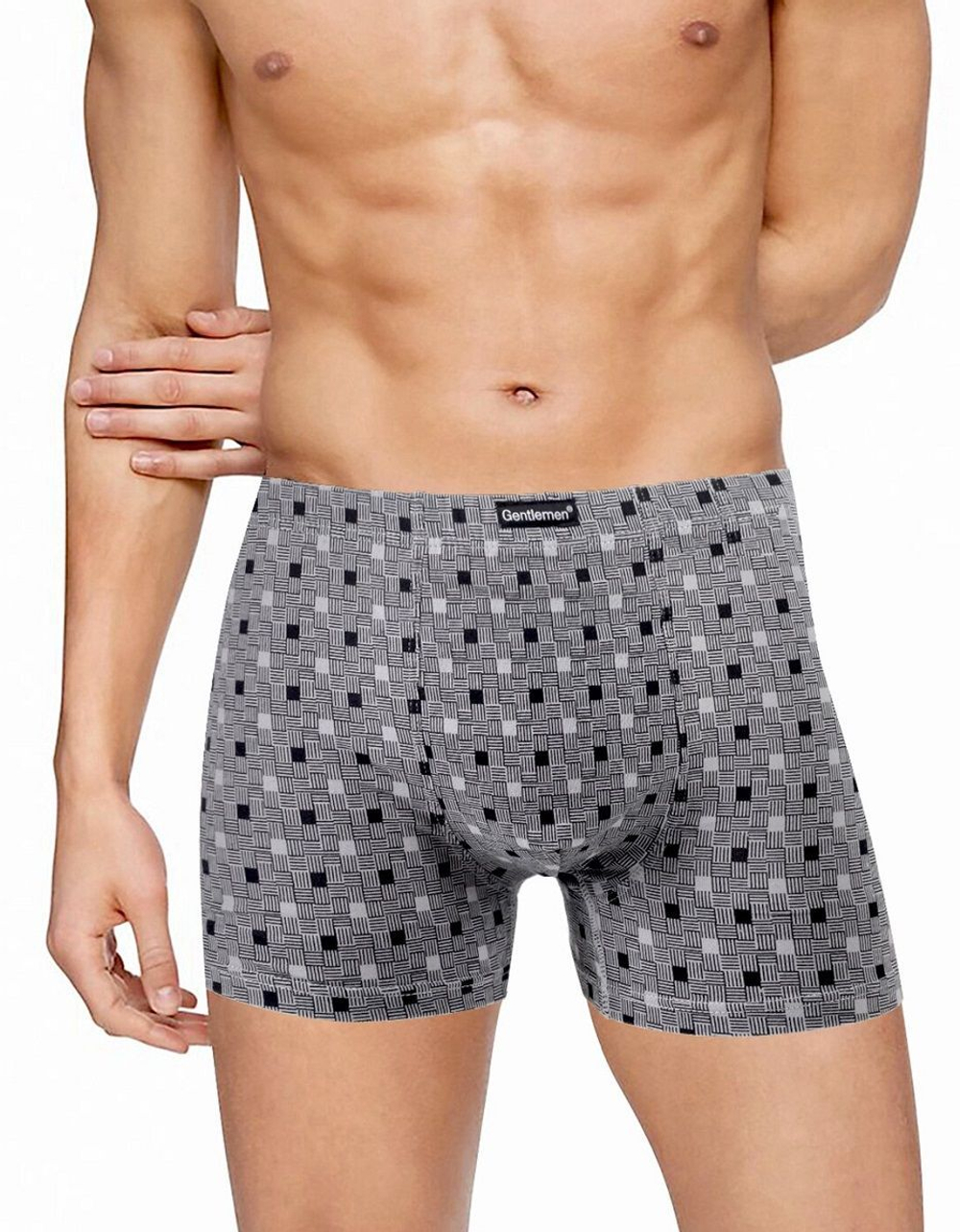 Мужские трусы-боксеры с принтом в виде плетения (Размер: XL) (Цвет: серый)