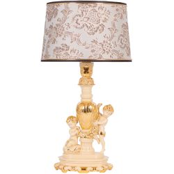 Настольная лампа Путти Айвори с абажуром Тюссо Vatican (Ватикан) Латте