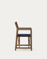 Уличный складной стул Vilara в сине-бежевую полоску из акации