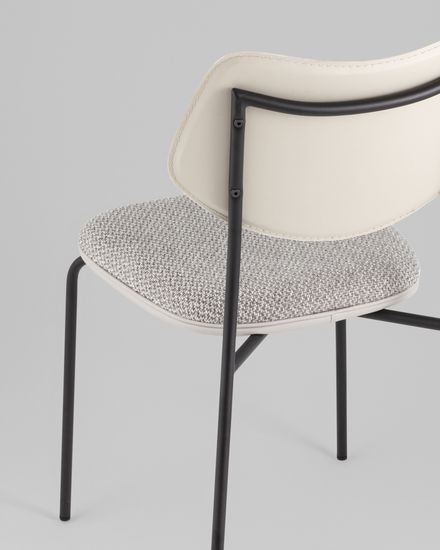 Стул полубарный Casey серый с серой экокожей