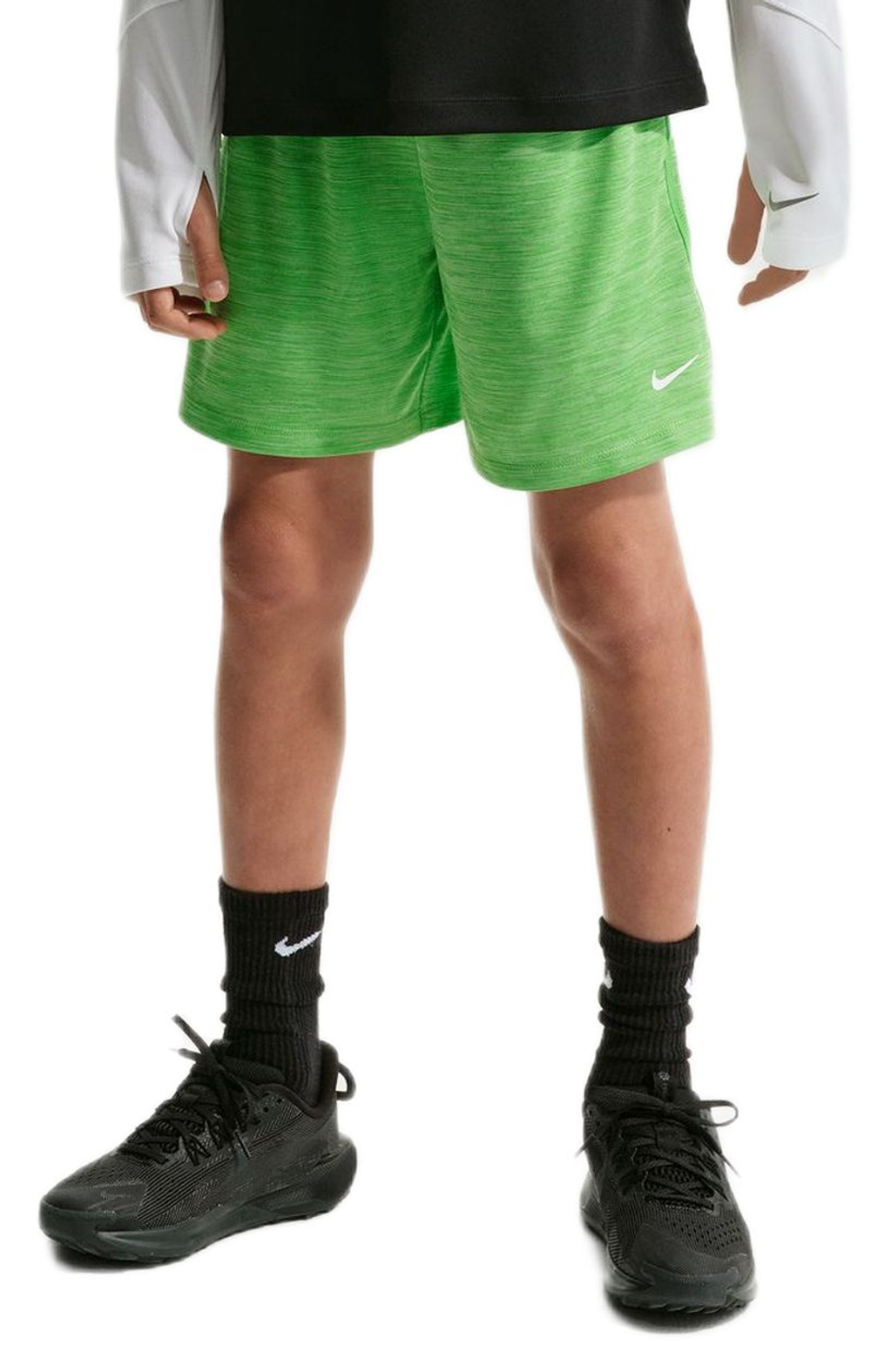 Шорты для мальчика теннисные Nike Kids Dri-FIT Multi Big Training - mean green/light liquid lime/heather/white