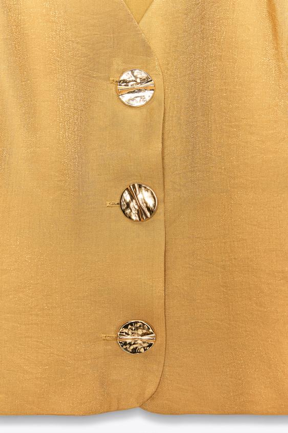 ZARA АТЛАСНЫЙ ТОП С ЗОЛОТИСТЫМИ ПУГОВИЦАМИ, ЗОЛОТИСТЫЙ