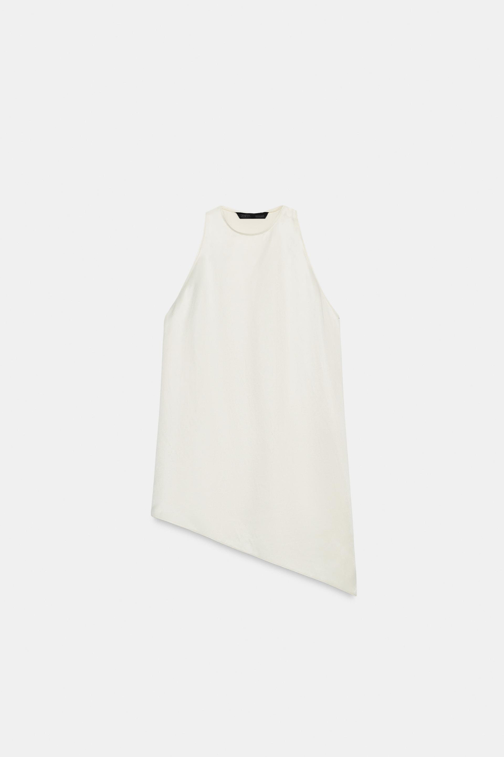 ZARA АСИММЕТРИЧНЫЙ ТОП — ZW COLLECTION, ЭКРЮ