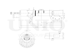 Амортизатор газовый передней подвески левый UNIO SAB-10307